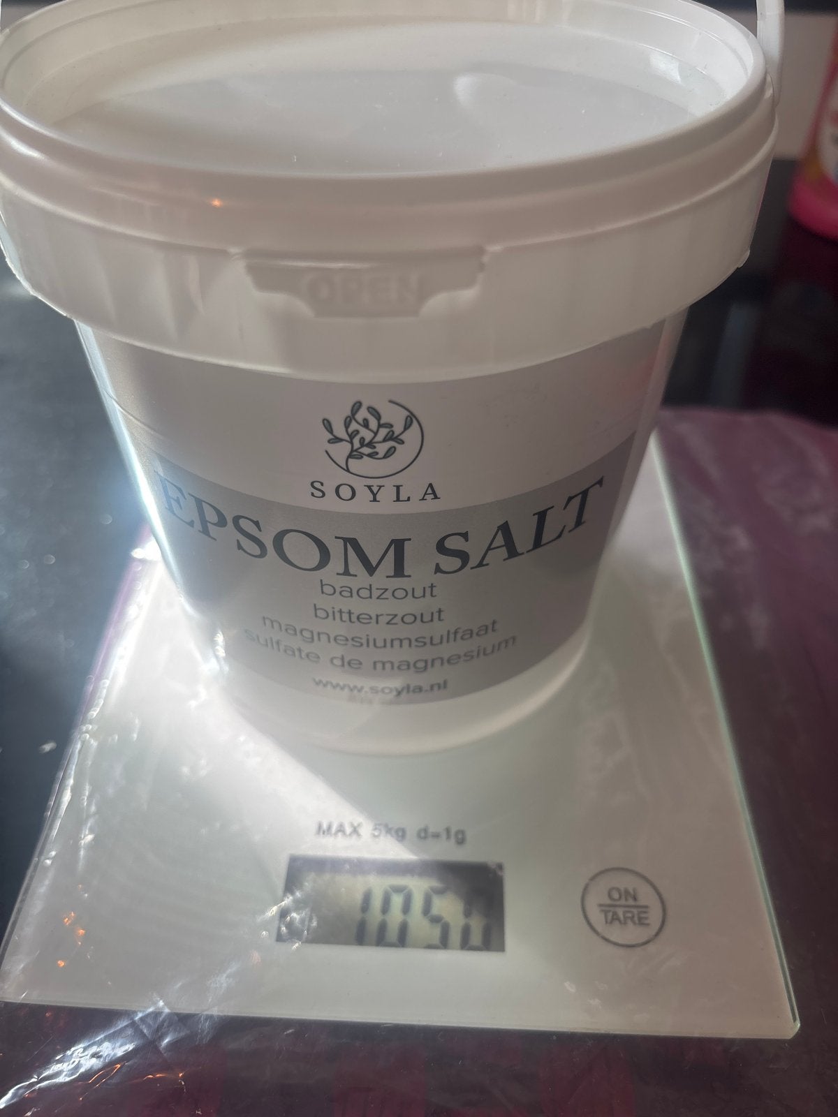 Soyla Epsom Zout / Bitterzout - Ongeveer 1 kg, Ophalen of Verzenden, Gebruikt, Badproduct