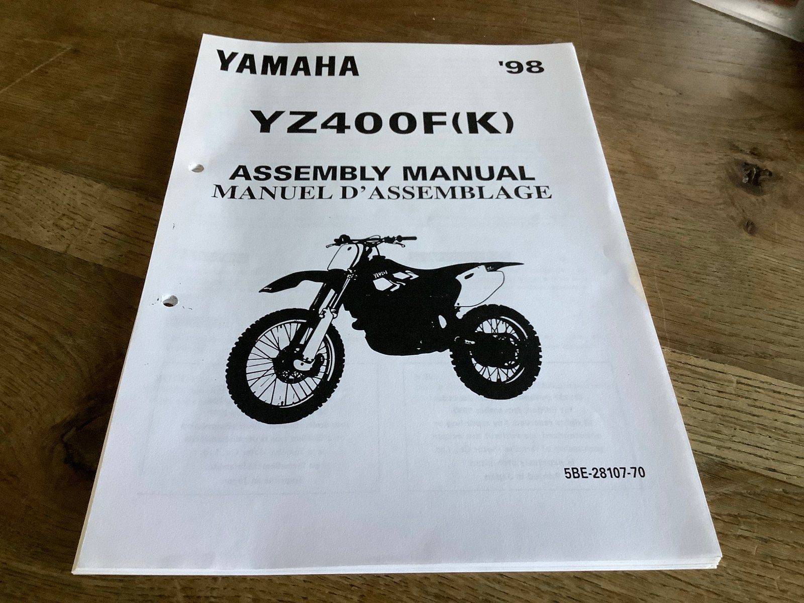Yamaha YZ400F(K) Montagehandleiding '98.   (407), Verzenden, Yamaha