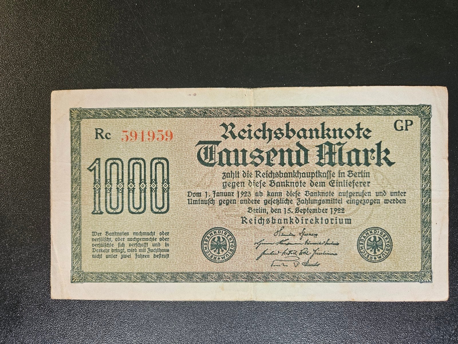 Duitsland pick 76g 1922 (wit papier?), Postzegels en Munten, Ophalen of Verzenden, Duitsland, Los biljet