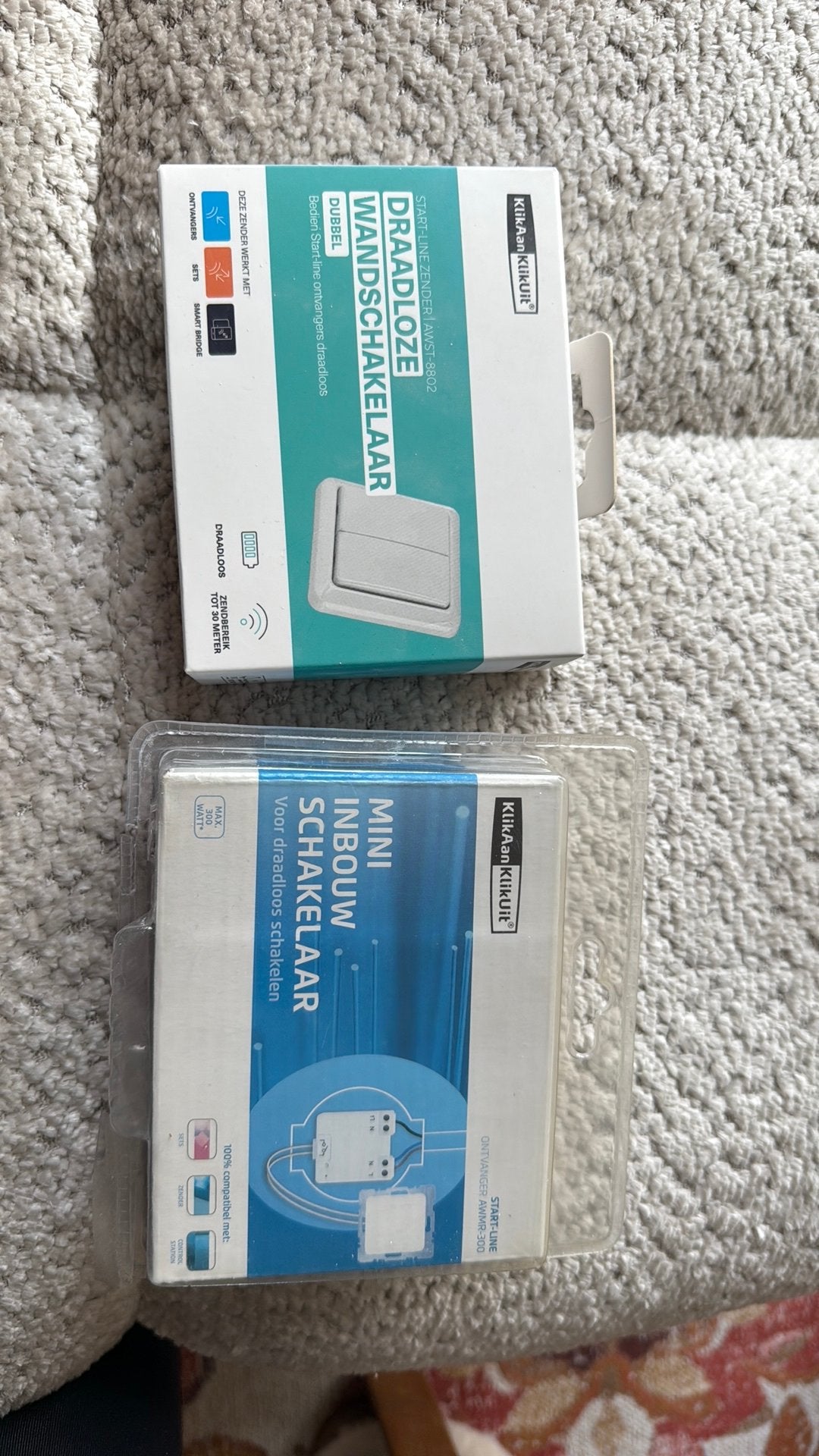 Klik aan klik uit inbouwschakelaar +draadloze wandschakelaar, Ophalen of Verzenden, Nieuw, Schakelaar