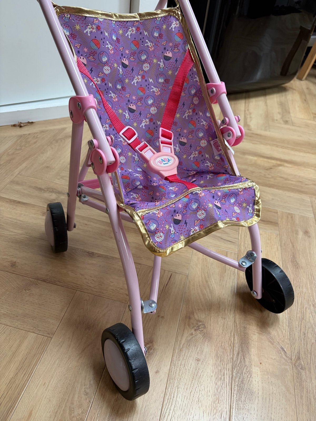 Baby Born Wandelwagen - Roze met Paars Patroon, Kinderen en Baby's, Ophalen, Gebruikt, Babypop