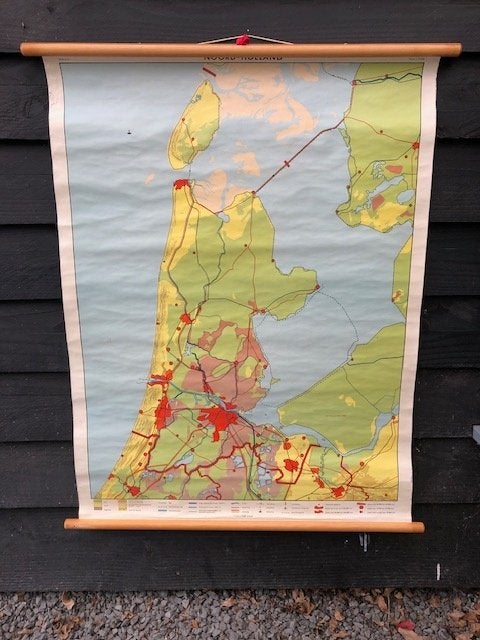 Schoolplaat (landkaart) Noord-Holland, Ophalen of Verzenden, Aardrijkskunde