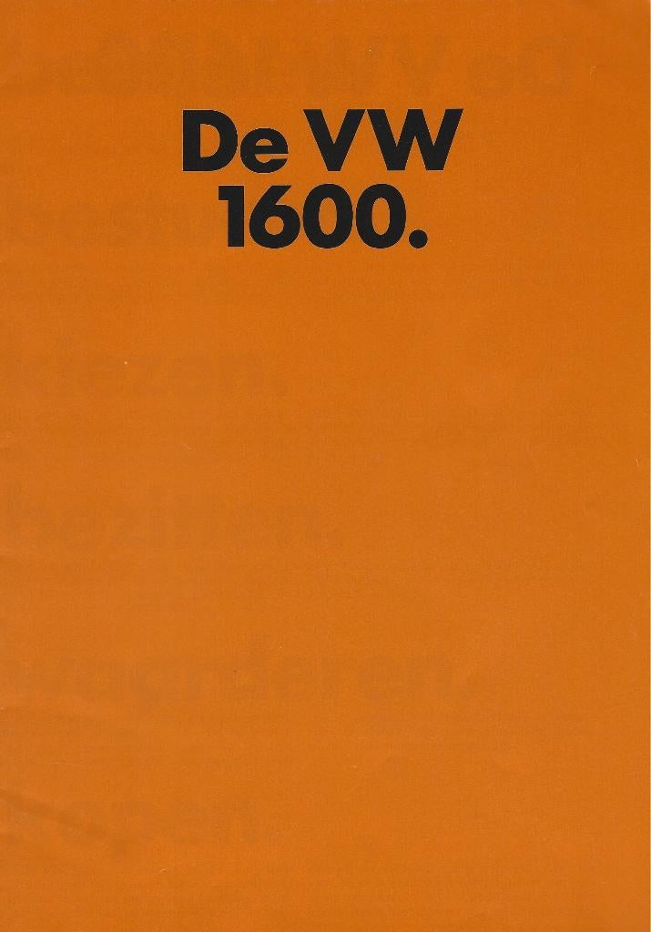 Brochure VW 1600 1972, Auto diversen, Ophalen of Verzenden