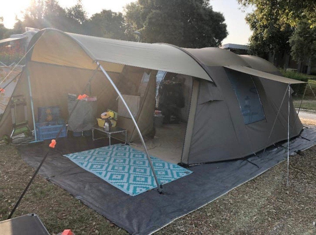 Falco Buizerd 3500 tunneltent met luifel én zijluifels, Ophalen, Gebruikt, Tot en met 4