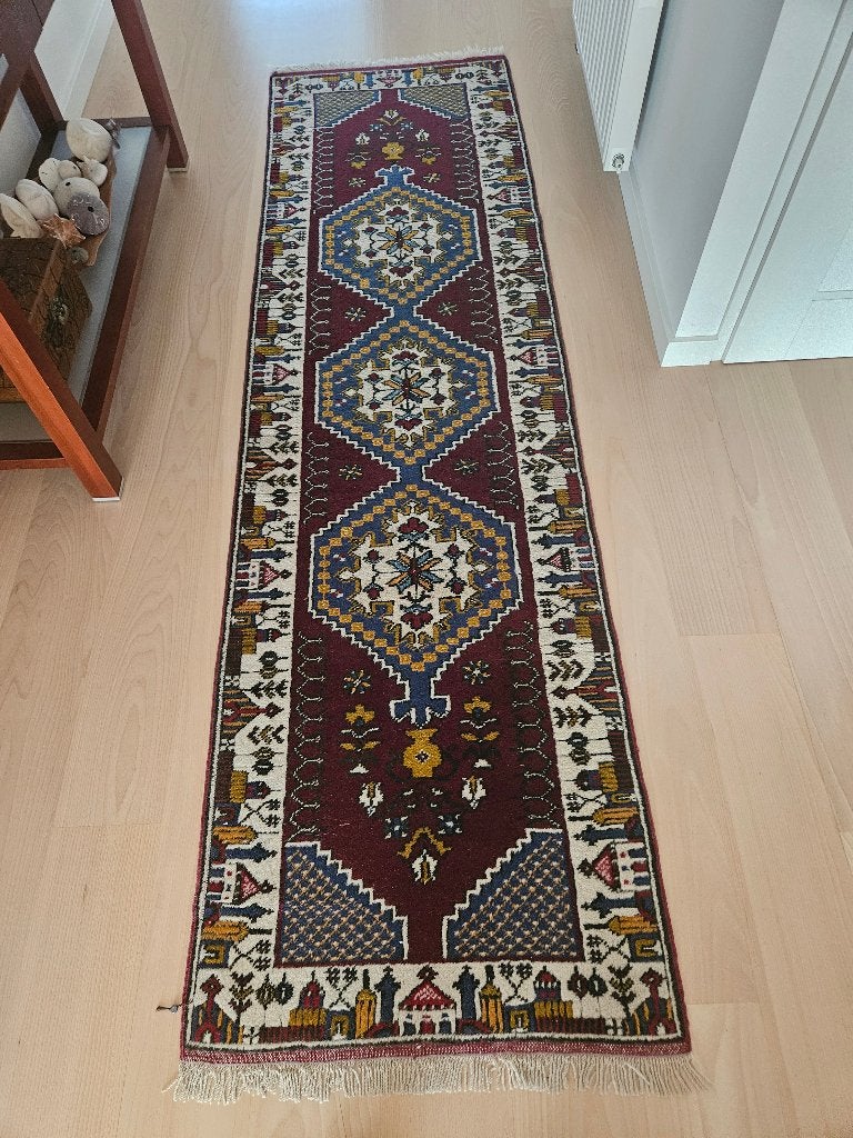 Tapijt loper, Ophalen, Blauw, 200 cm of meer, 50 tot 100 cm