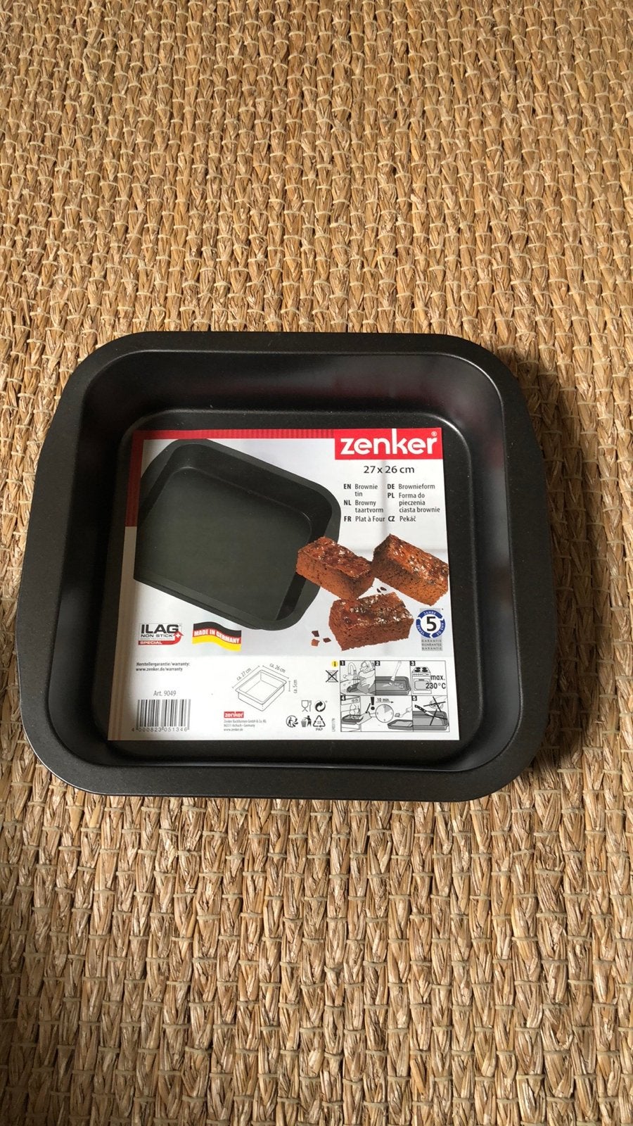 Zenker Brownie Bakvorm 27x26 cm - Nieuw, Overige typen, Nieuw, Ophalen of Verzenden, Zwart