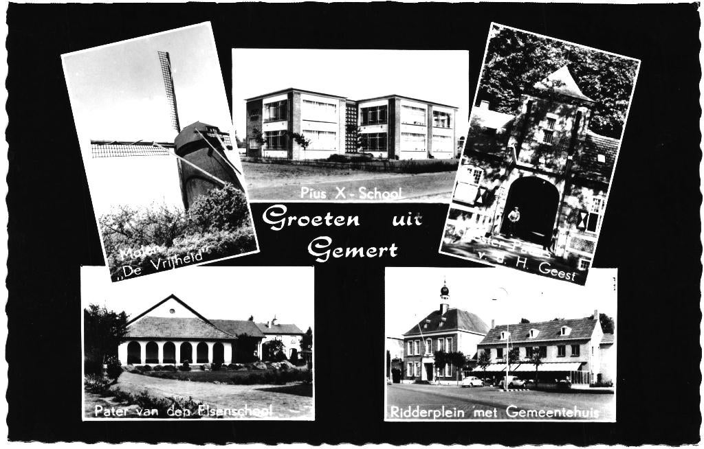 914440 Gemert NB 1963 Wederopbouw Pius X School Niet gelopen, Ophalen of Verzenden, 1960 tot 1980, Ongelopen, Noord-Brabant