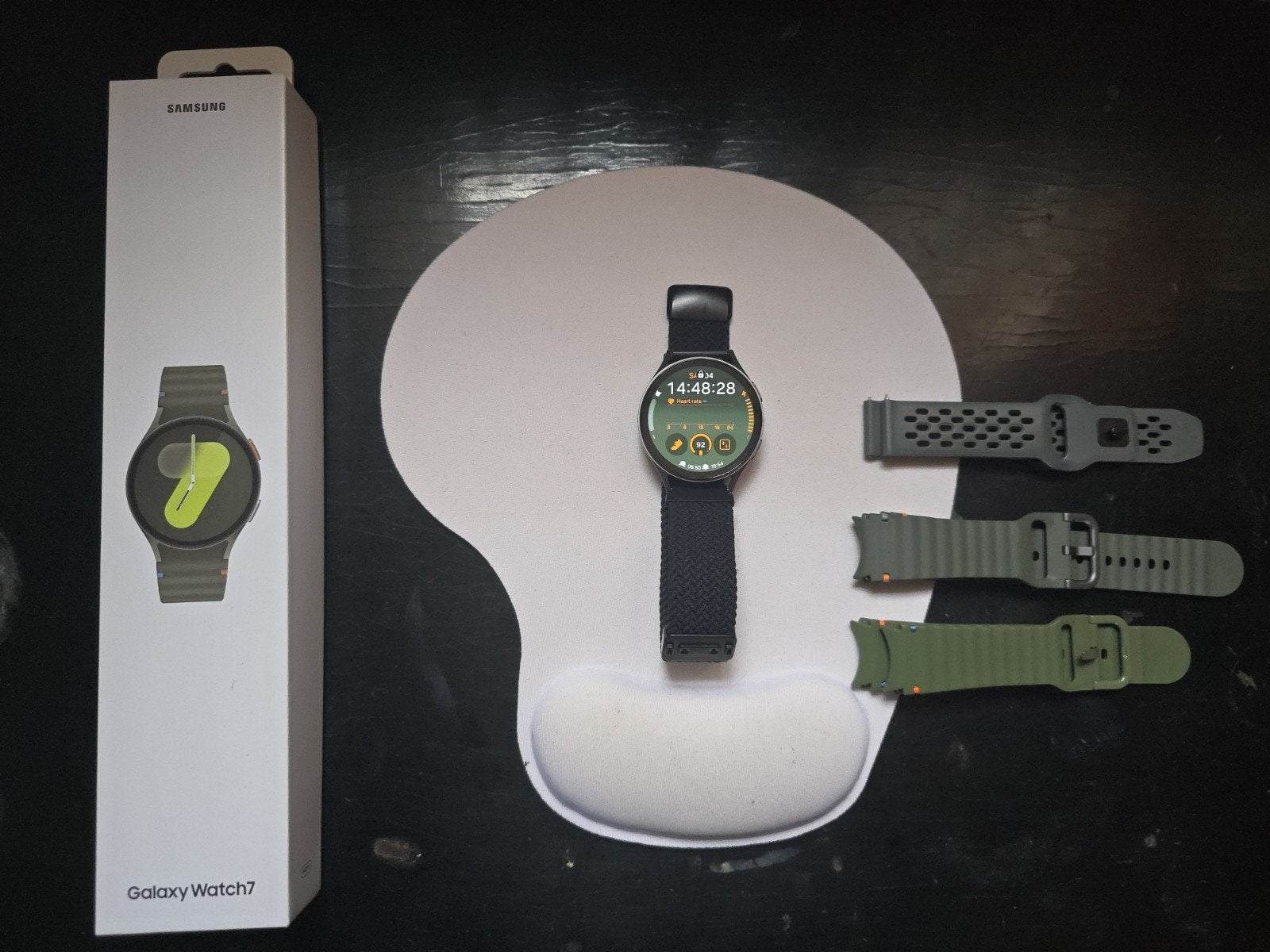 Samsung Galaxy Watch 7 - Zo goed als nieuw!, Ophalen of Verzenden, Zo goed als nieuw, Zwart, Android