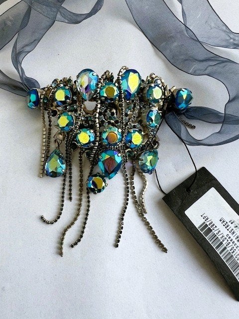 NIEUW OTAZU chokerketting blauw AB EYECATCHING, Overige materialen, Met hanger, Nieuw, Verzenden