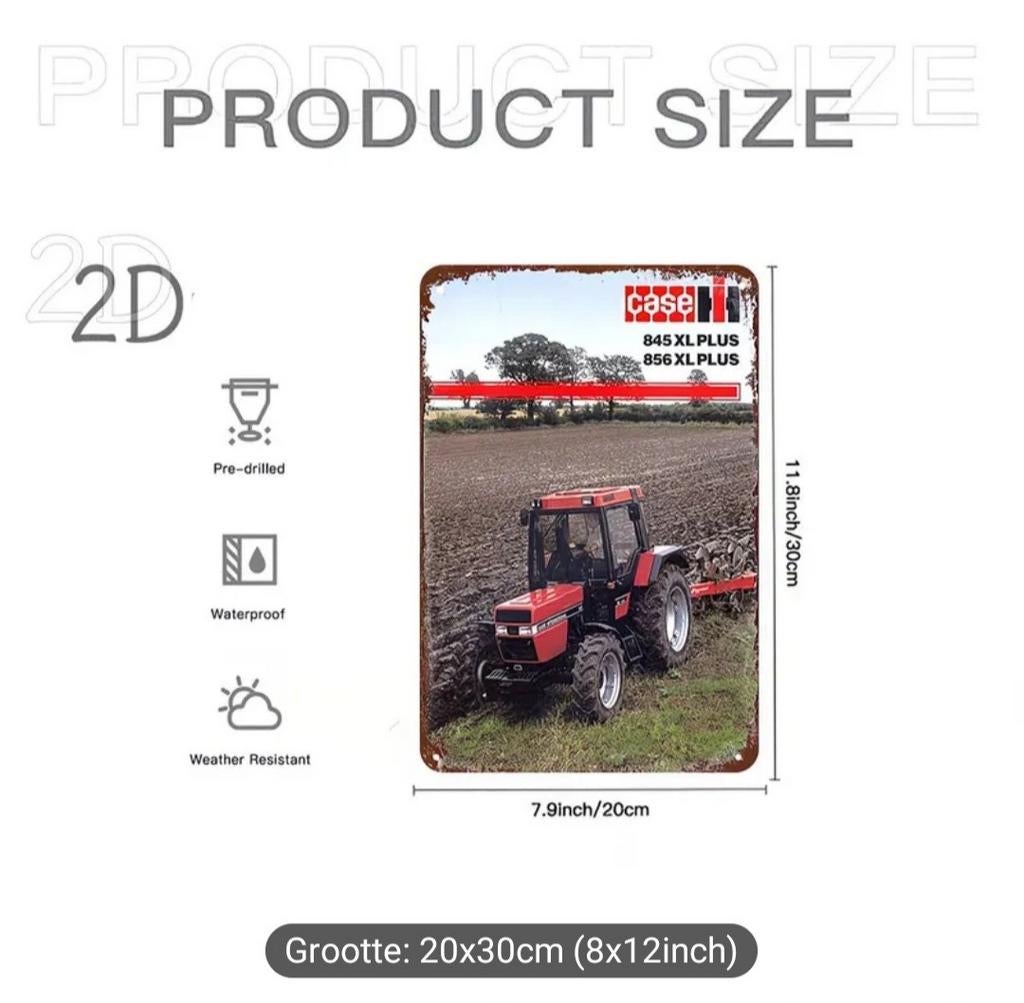 Metalen bord Case IH 845 XL Plus en 856 XL Plus, Ophalen of Verzenden, Nieuw, Reclamebord