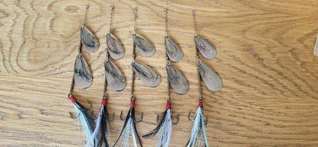 5x handgebouwde Bretton tandem spinners kunstaas, Ophalen of Verzenden, Nieuw, Kunstaas