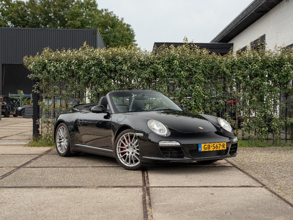 Porsche 911 3.8 Carrera 4S Cabriolet PDK 2009 Zwart, Auto's, Automaat, 385 pk, Cabriolet, 4 stoelen