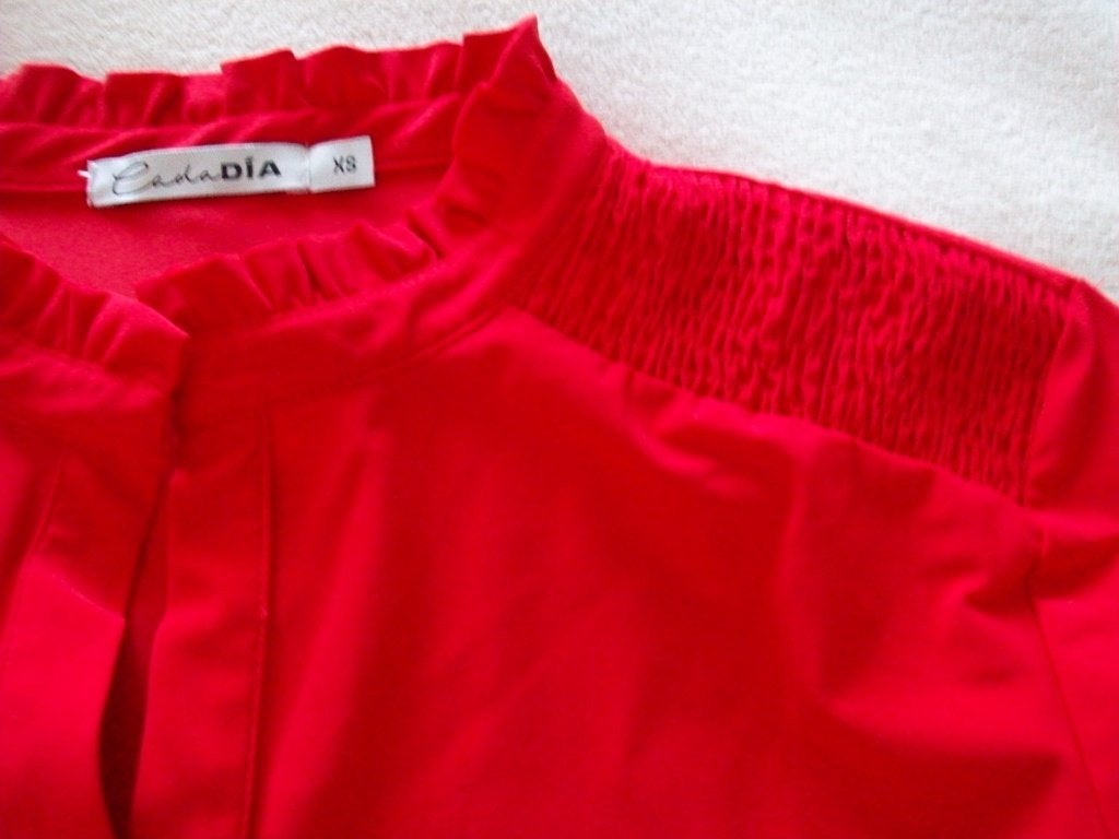 cadadia jurk travelstof, maat xs, kleur rood, als NIEUW, Ophalen of Verzenden, Zo goed als nieuw, Cadadia, Maat 34 (XS) of kleiner