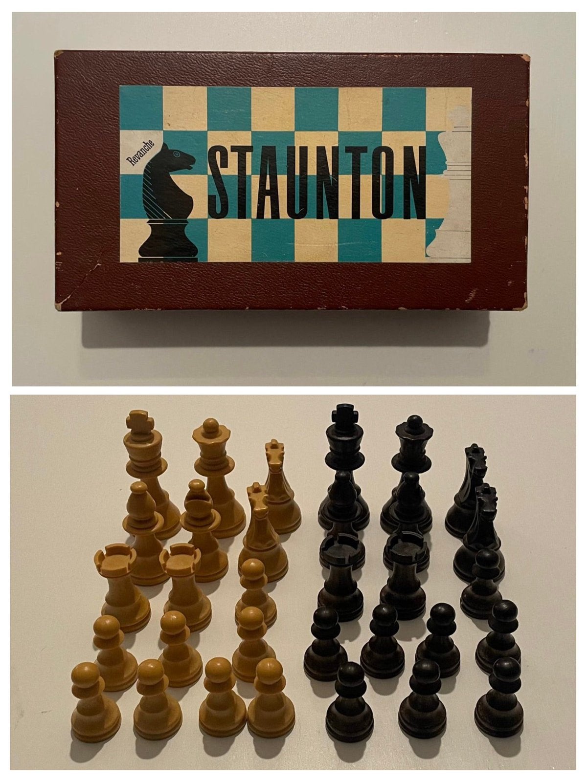 Homas Staunton Schaakspel - Vintage kunststof Stukken, Hobby en Vrije tijd, Gezelschapsspellen | Bordspellen, Een of twee spelers