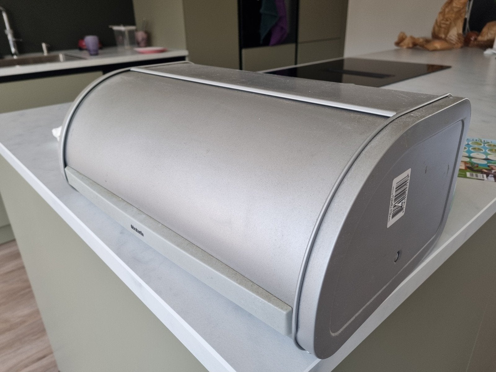 Brabantia Broodtrommel - Zilverkleurig, Gebruikt, Zilver, Ophalen of Verzenden, Metaal