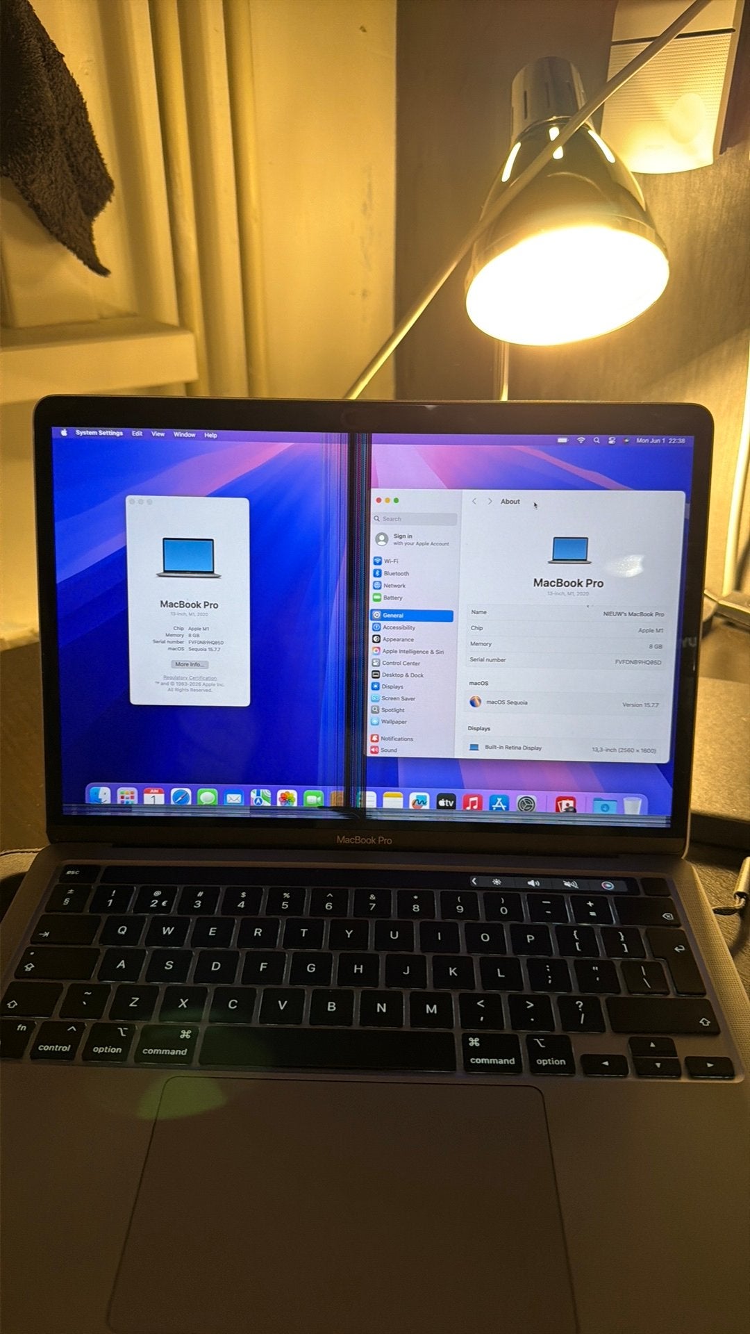 Macbook Pro M1 | 13.3 inch | 2020 | Zilver | Scherm kapot, MacBook Pro, Gebruikt, 256 GB, 2 tot 3 Ghz