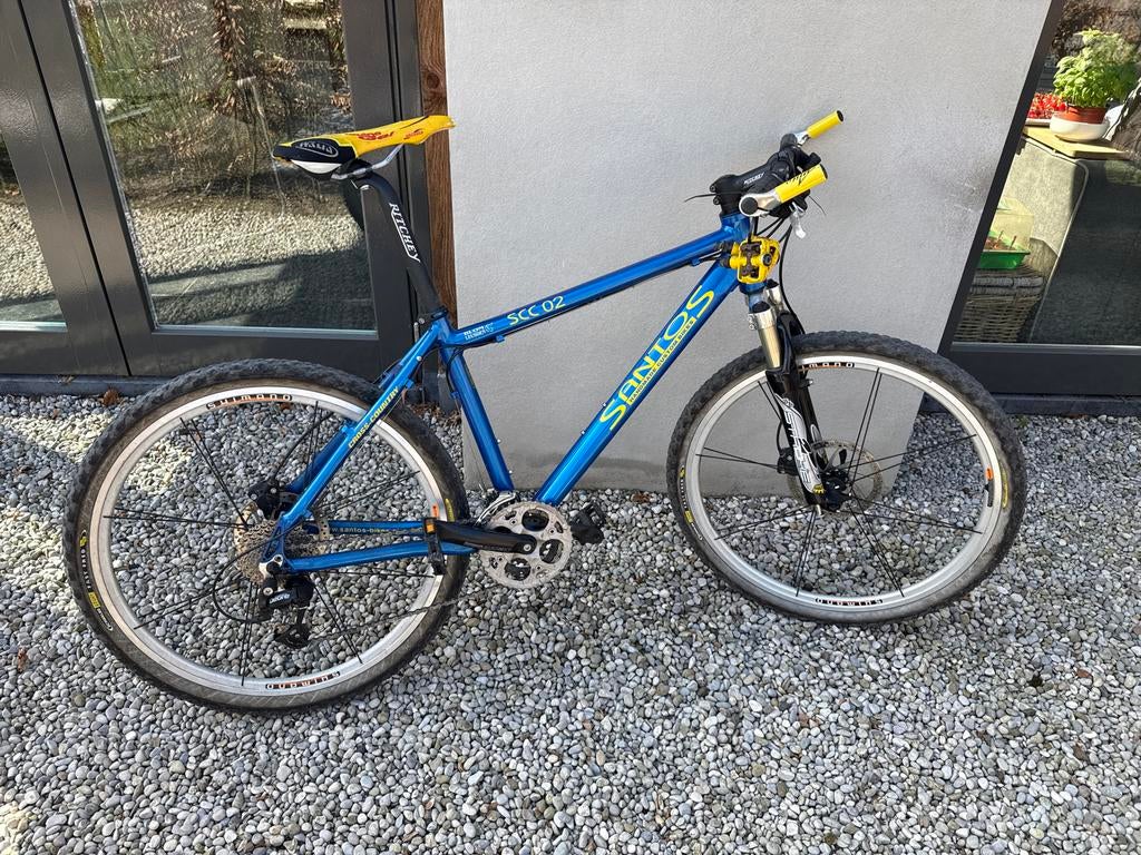 Santos SCC02 Mountainbike - Blauw met Gele Details, Fietsen en Brommers, Fietsen | Mountainbikes en ATB, Gebruikt, Hardtail, Heren