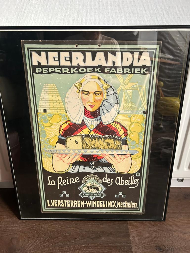 Vintage Neerlandia Peperkoek Fabriek Reclame Prent, Gebruikt, Ophalen of Verzenden, Voor 1940, Prent