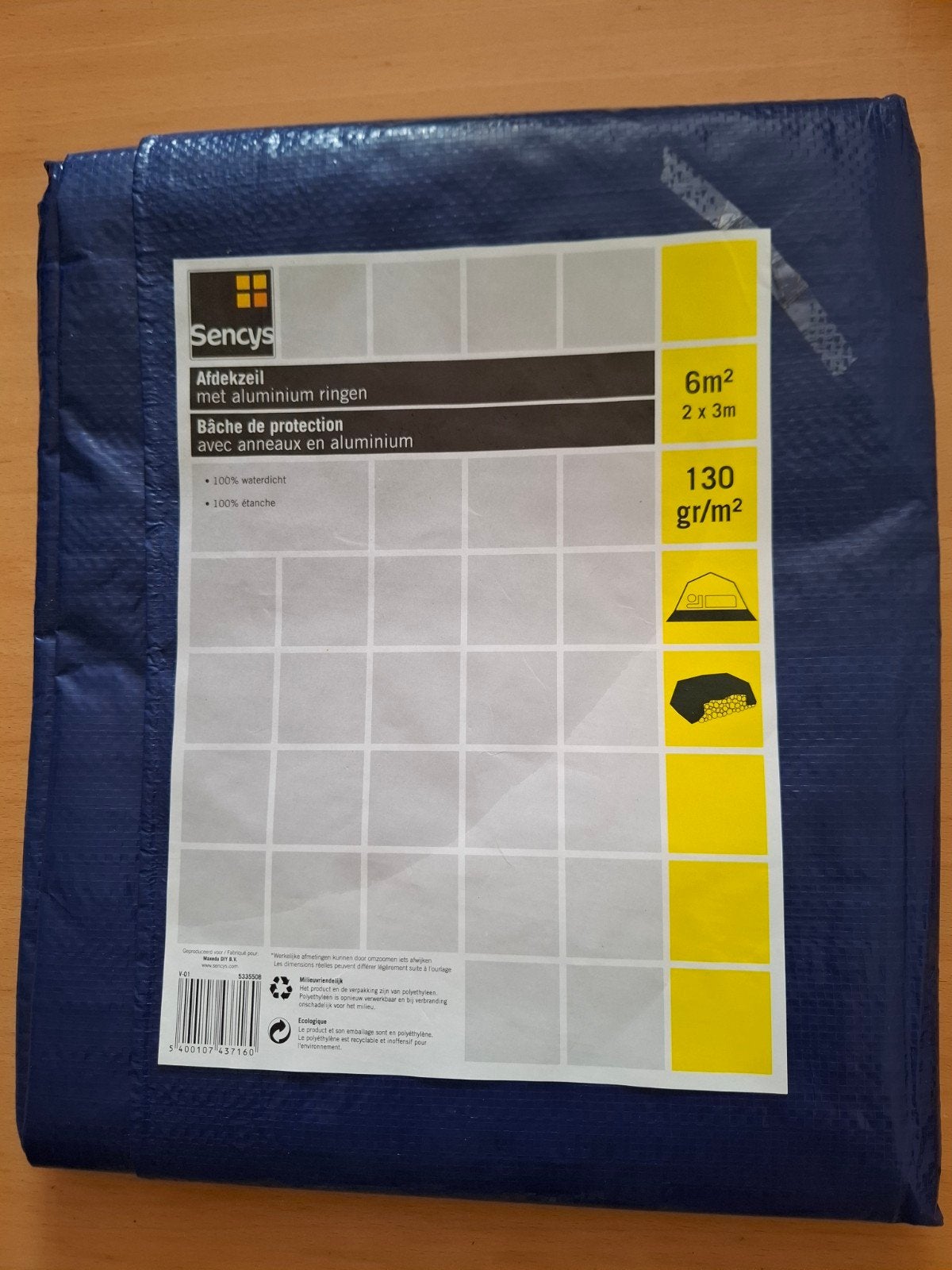 Nieuw Afdekzeil blauw 2 x 3 meter, Ophalen of Verzenden, Nieuw