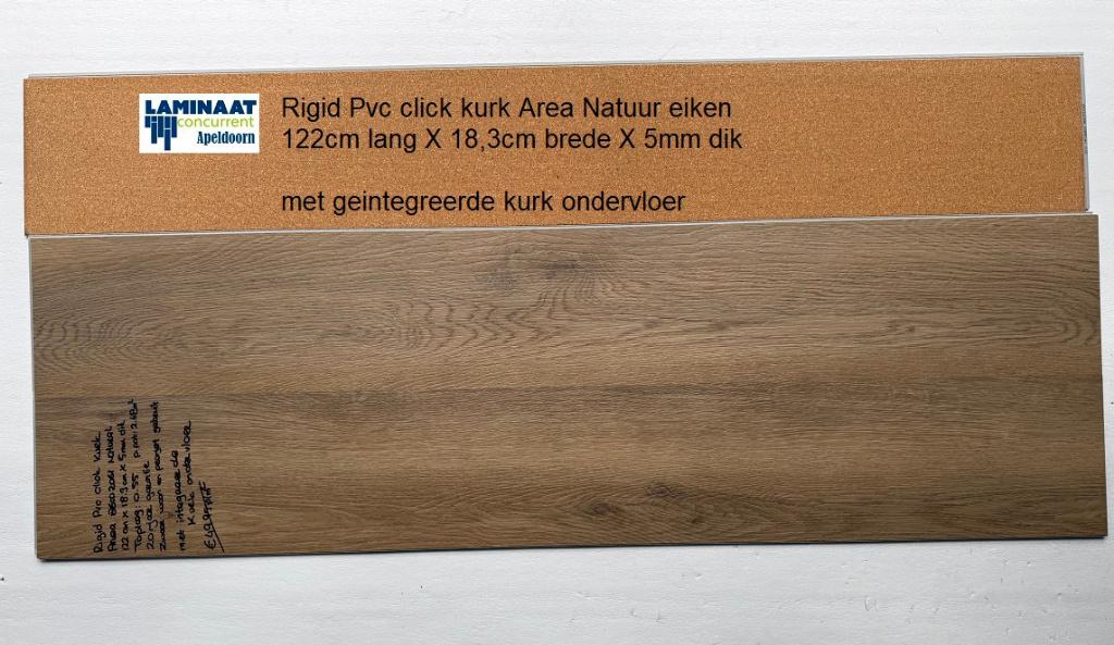 Pvc click Natuur met integreerde kurk ondervloer €19,95m2, Bruin, Nieuw, Ophalen of Verzenden, Laminaat
