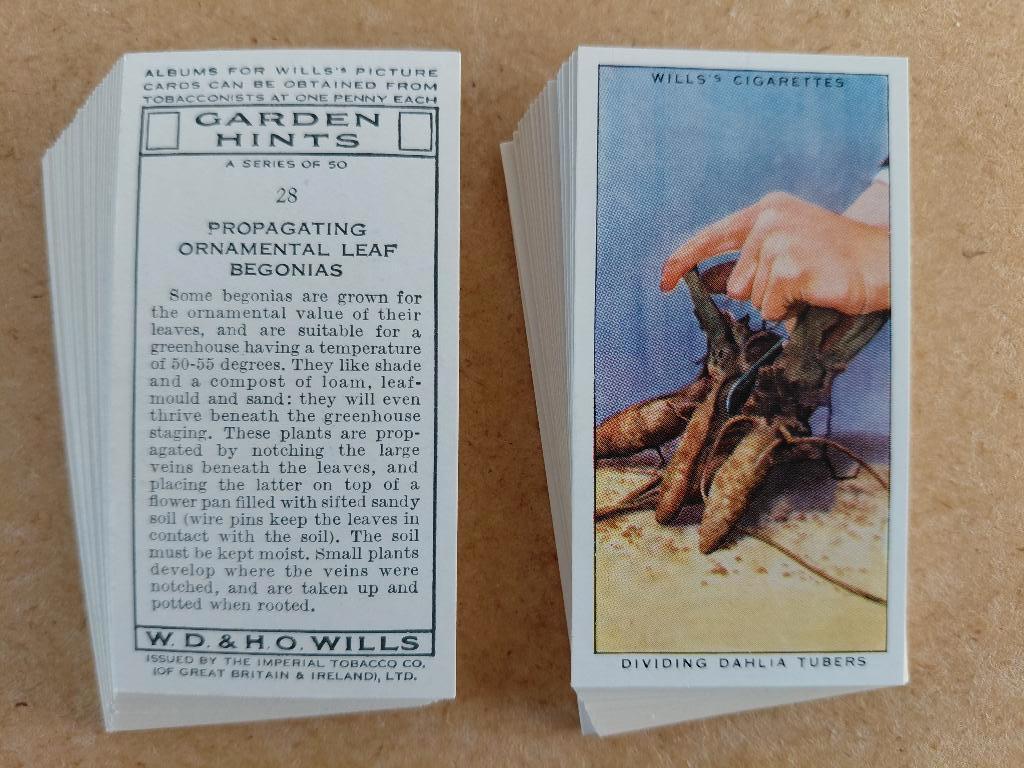 Garden Hints complete set 50 cigarette cards tuinieren 1938, Ophalen, Gebruikt