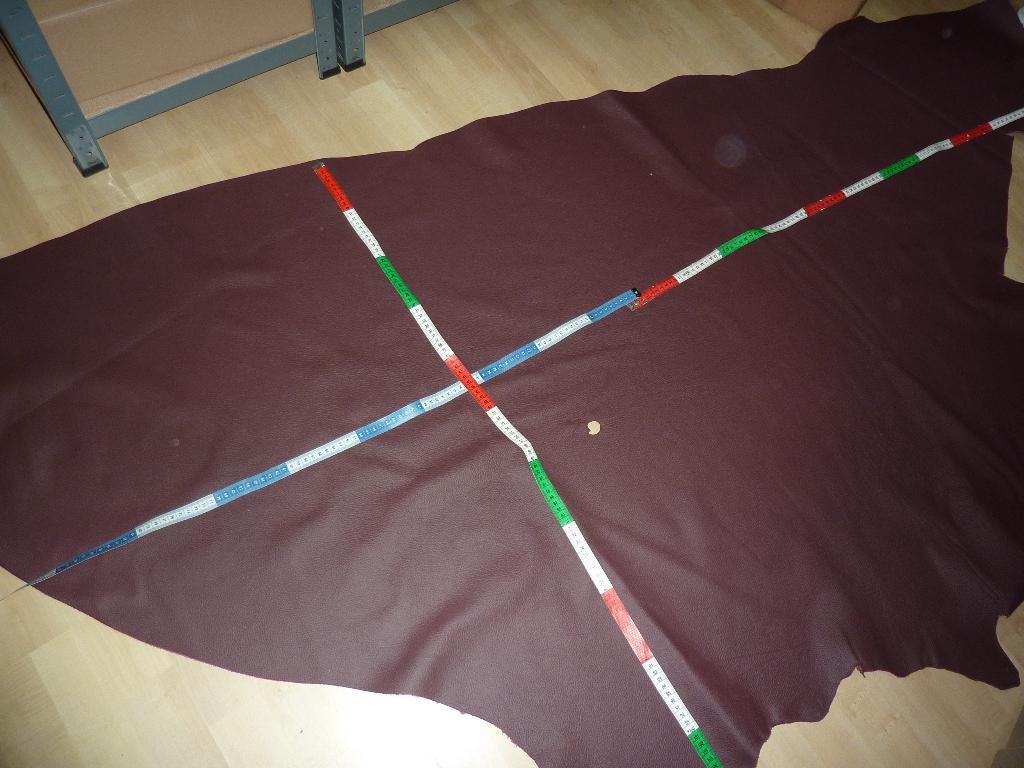Donkerrood nr 2 groot restant soepel echt leer rundleer, Verzenden, Leer of Kunstleer, Nieuw, 30 tot 120 cm