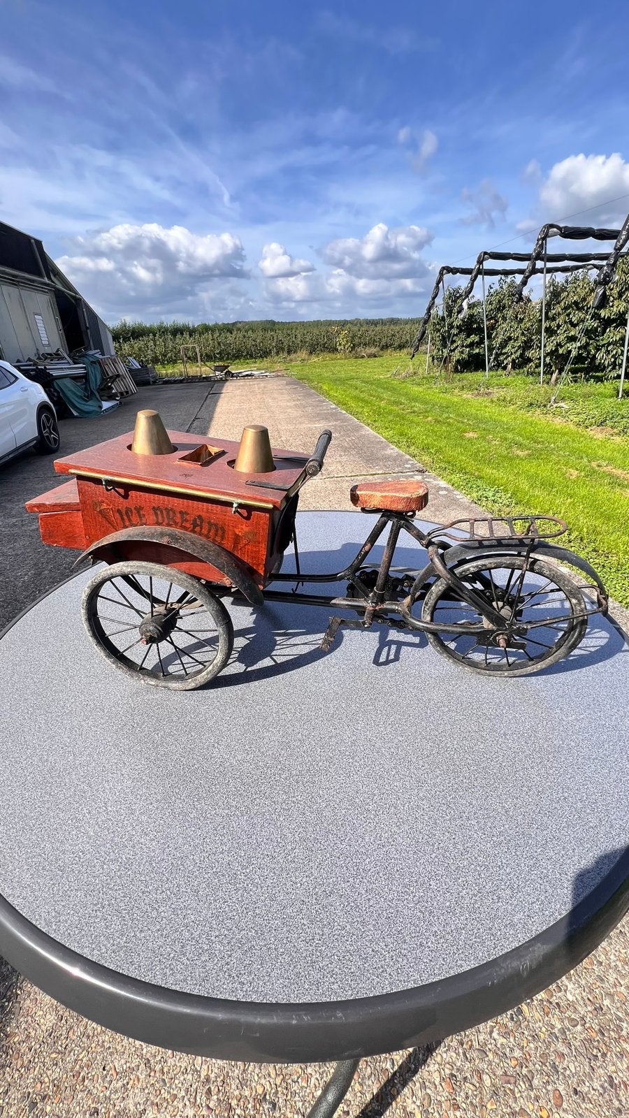 Antieke IJskar Decoratie - 'Ice Dream' Fietsmodel, Ophalen