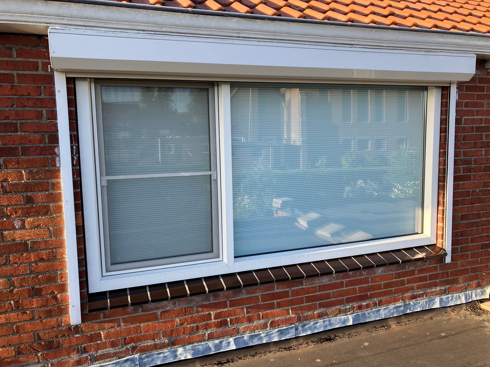 Kunststof kozijn met rolluik en hor, Ophalen, Kunststof, Gebruikt, 120 cm of meer