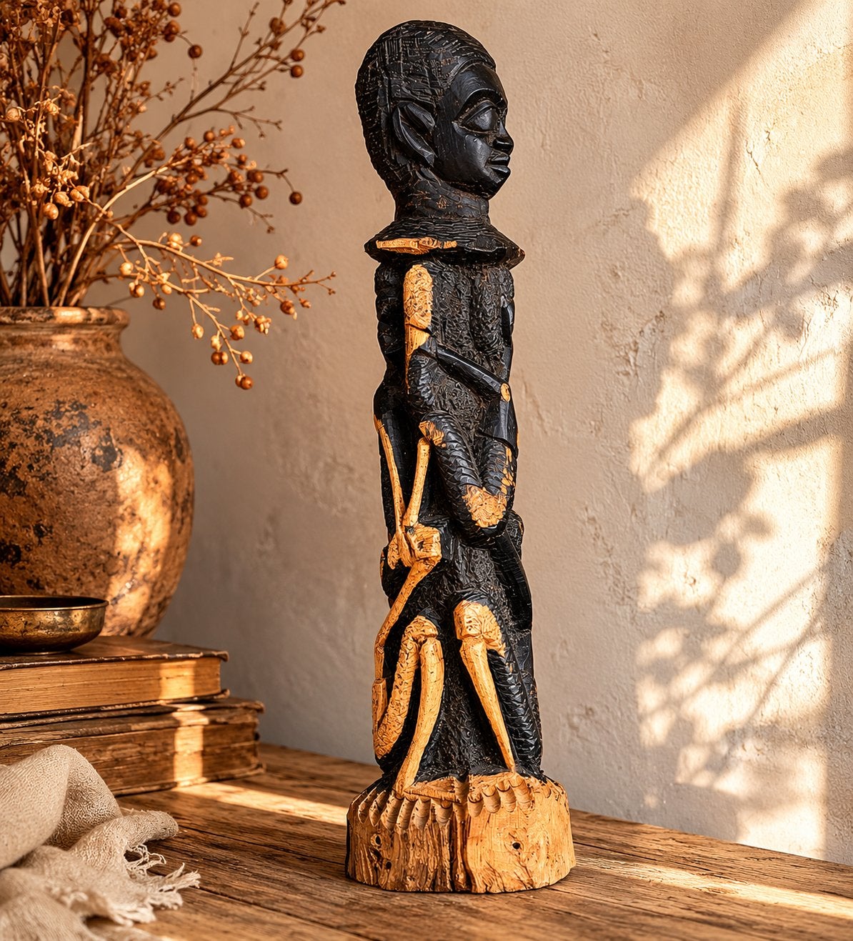 Handgesneden Afrikaans houten beeld – Tribal kunst, Houtsnijwerk, Ophalen of Verzenden, Handgemaakt, 20 - 50 cm