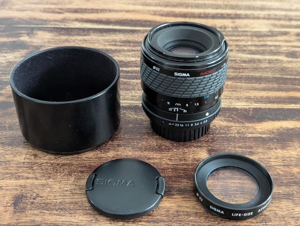 Pentax Sigma 1:2,8 90 macro & Sigma Life-size attachement, Ophalen, 1960 tot 1980, Lens of Lenzen