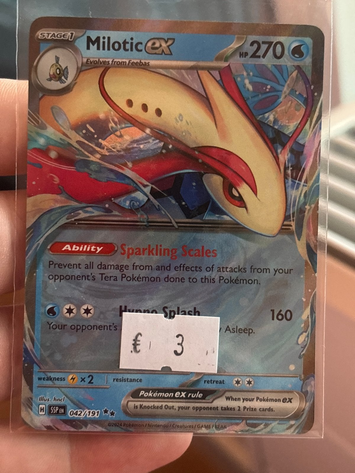 Milotic ex Pokémon kaart - 42 ssp, Ophalen of Verzenden, Zo goed als nieuw, Losse kaart