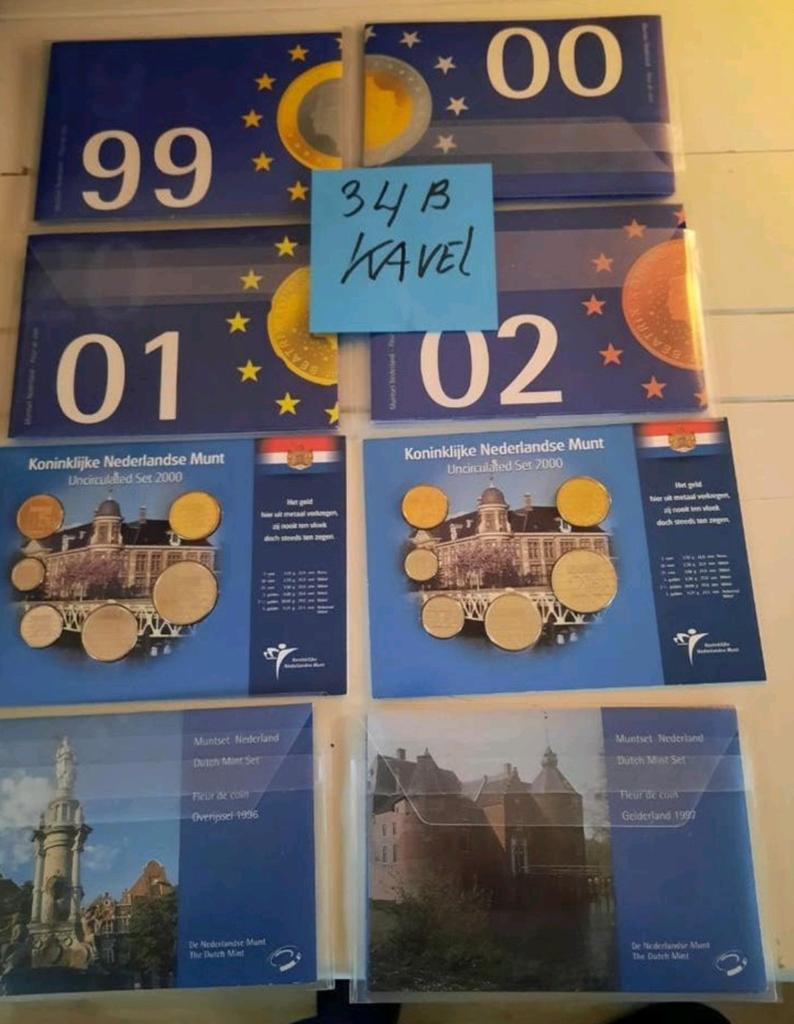 Muntsetjes 1999 tot 2002 kavel nr 34 B, Postzegels en Munten, Munten | Nederland, Verzenden, Koningin Beatrix, Overige waardes