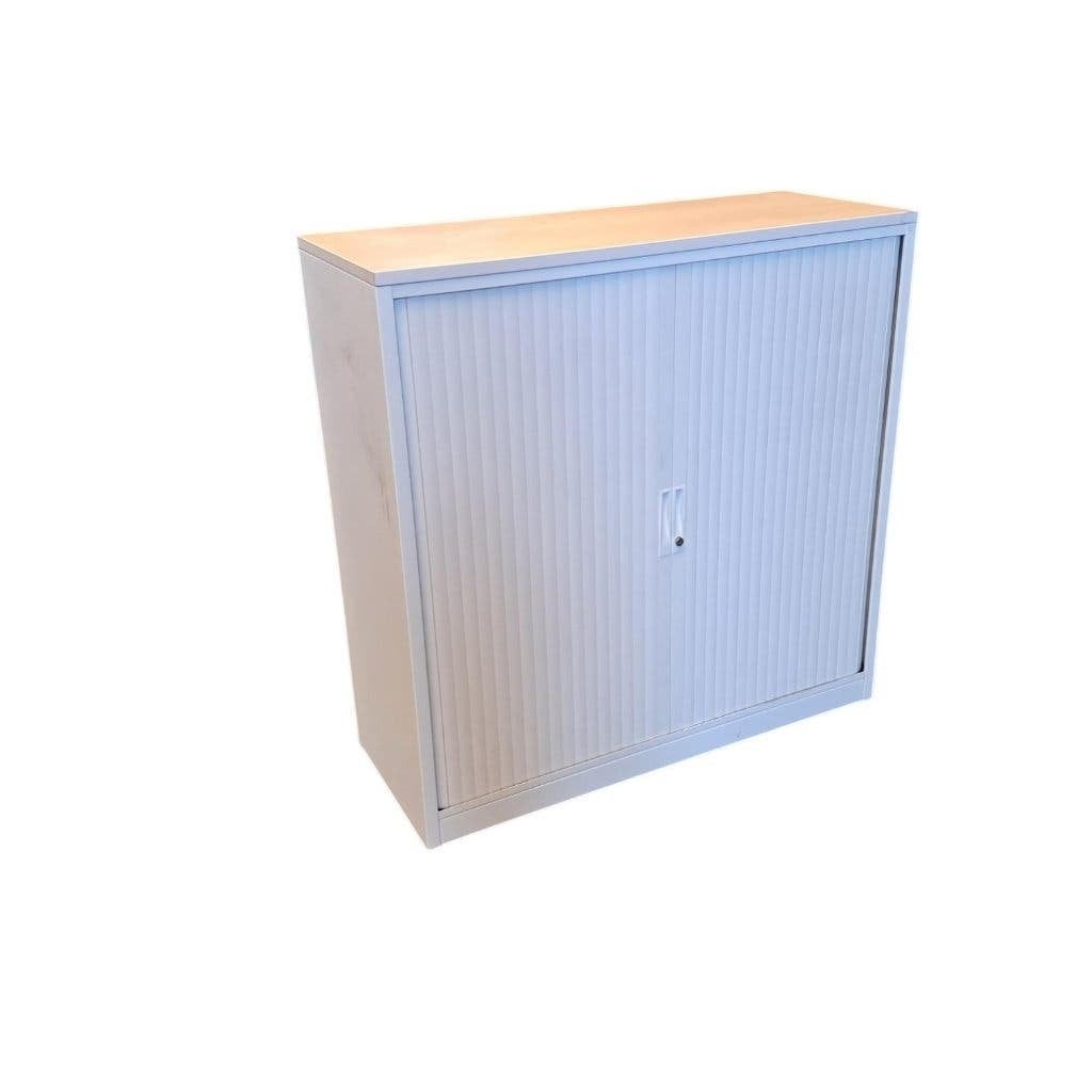 TDS Roldeurkast Wit Licht Eiken H121xB120xD47, Gebruikt, 100 tot 150 cm, 100 tot 150 cm, Ophalen of Verzenden