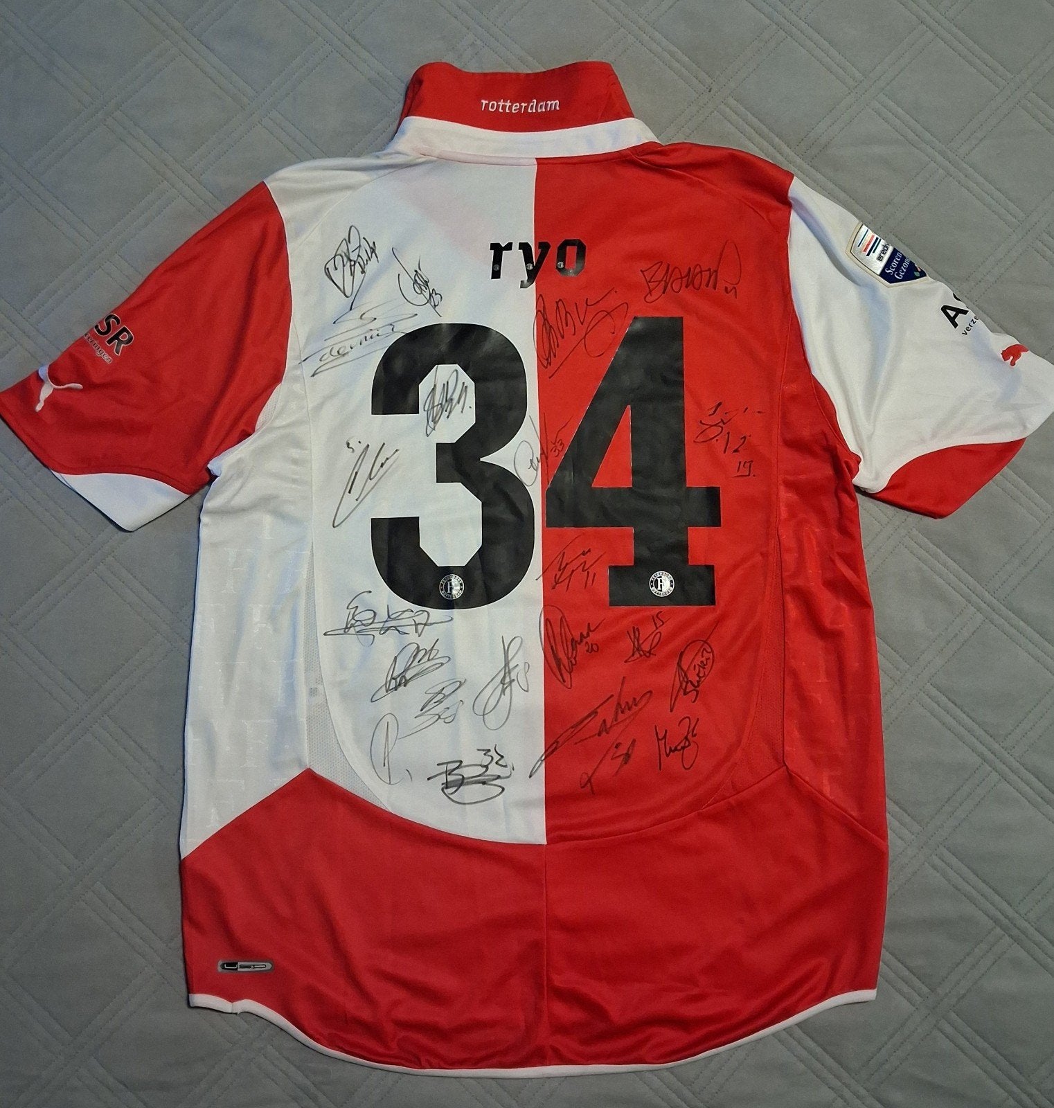 Ryo wedstrijdshirt Feyenoord gesigneerd, Maat L, Ophalen of Verzenden, Gebruikt, Shirt
