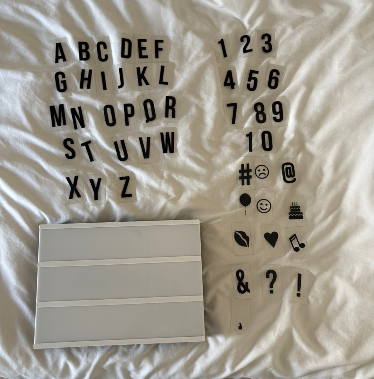 A4 lightbox met letters, Hobby en Vrije tijd, Ophalen of Verzenden, Zo goed als nieuw