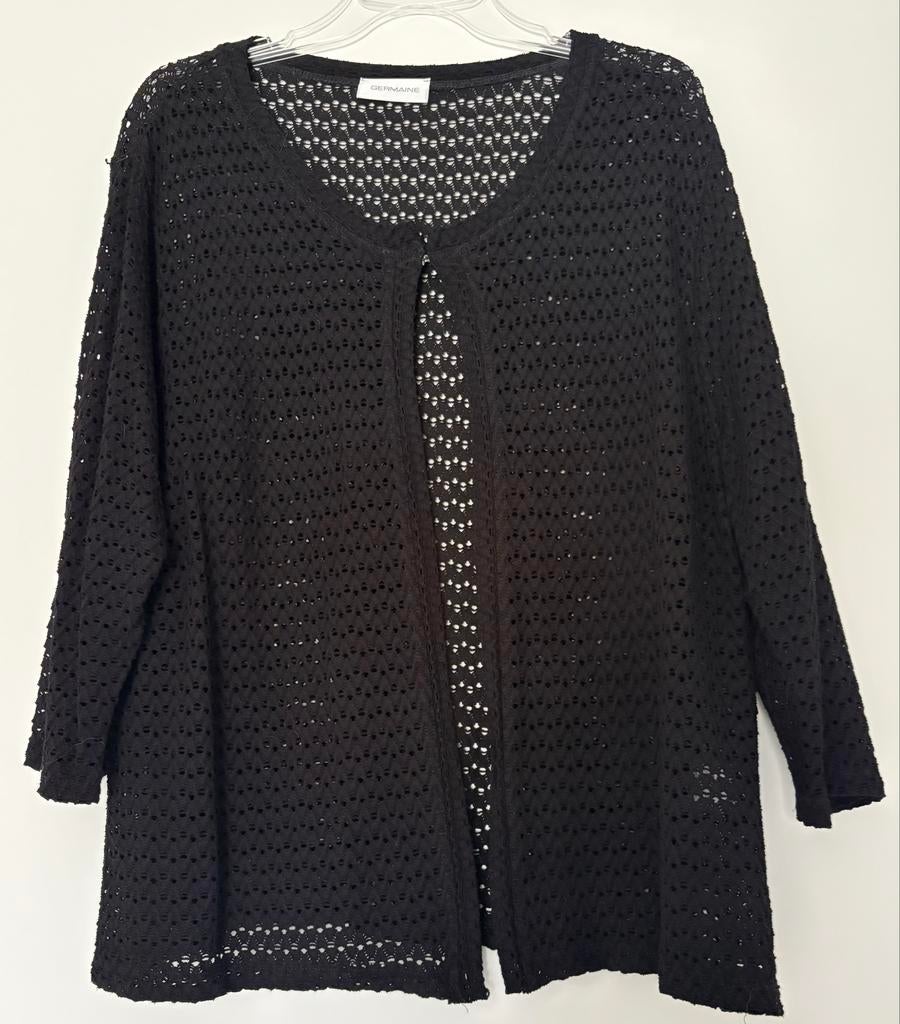 Comfortabel gebreid vest Germaine - Maat 46, Ophalen of Verzenden, Gedragen, Maat 46/48 (XL) of groter, Zwart