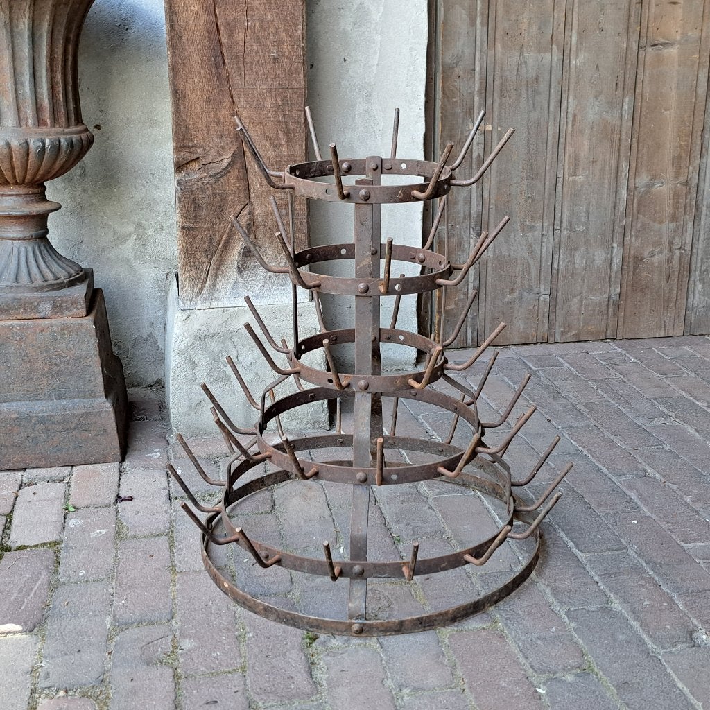 Stoer oud brocante Frans flessenrek porte bouteilles *Etage3, Gebruikt, ., Ophalen of Verzenden, .