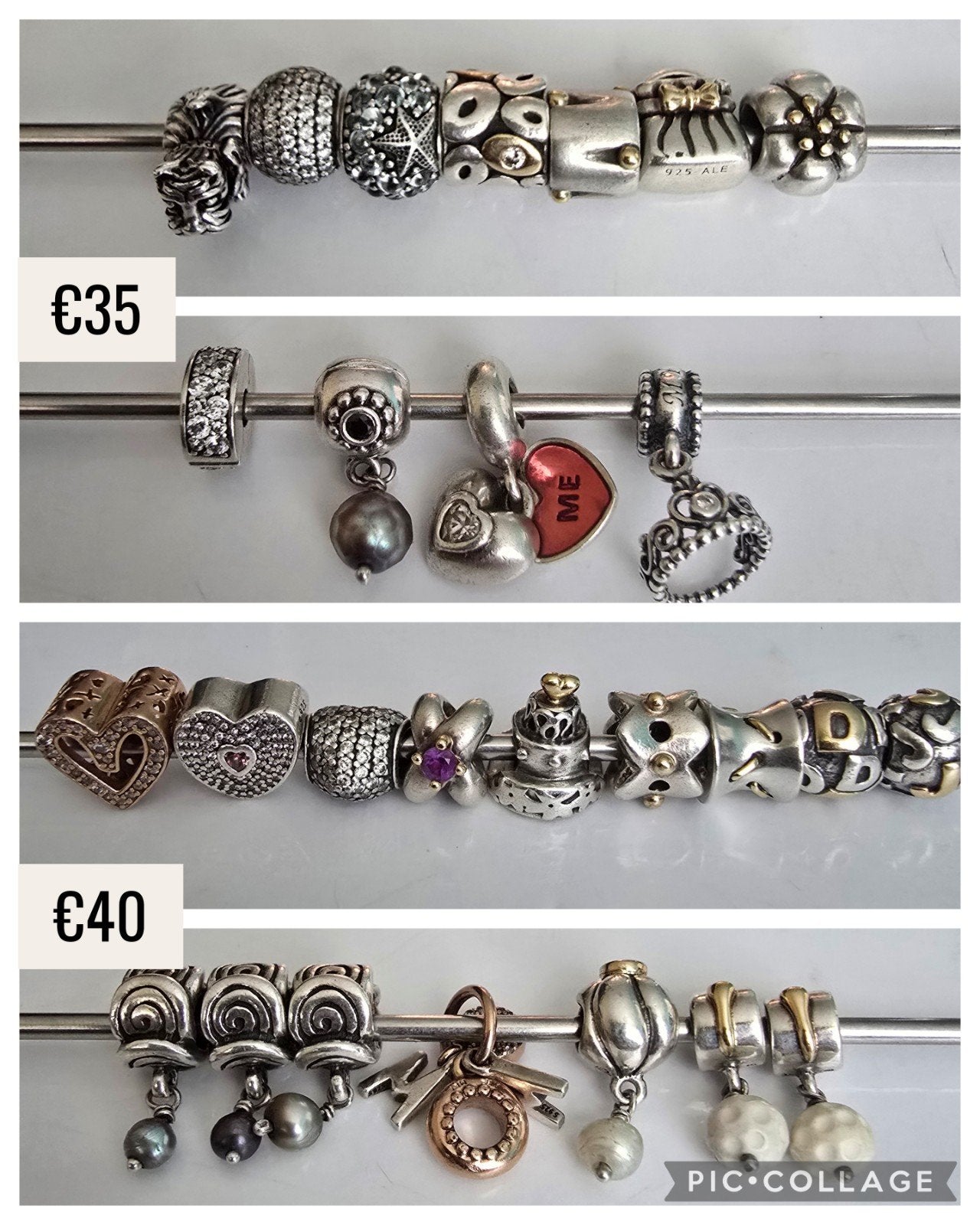 Luxe originele zilveren Pandora bedels oa met goud, Sieraden, Tassen en Uiterlijk, Bedels, Ophalen of Verzenden, Zo goed als nieuw