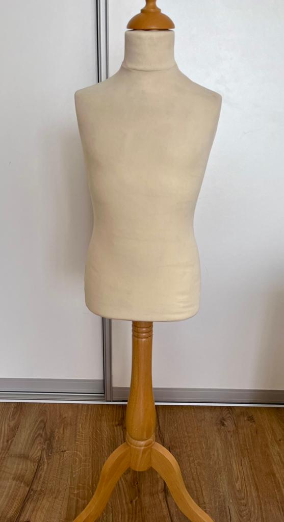 Paspop Mannequin met Houten Voet - Crèmekleurig, Ophalen, Zo goed als nieuw, Paspop