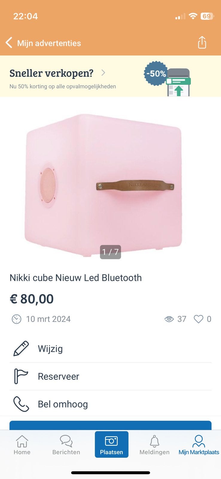 Speaker met speakerlamp merk Nikki Amsterdam, Ophalen, Nieuw