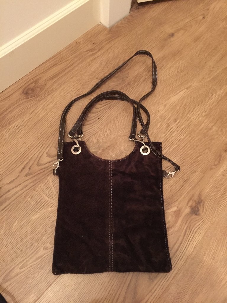 Suede tas bruin, Ophalen, Zo goed als nieuw, Bruin, Overige typen