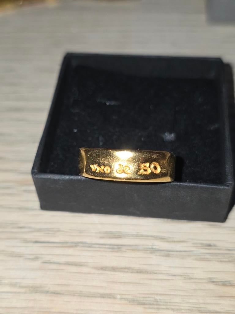 Uno de 50 ring verguld zilver maat 18,1, 18 tot 19, Ophalen of Verzenden, Dame, Zilver