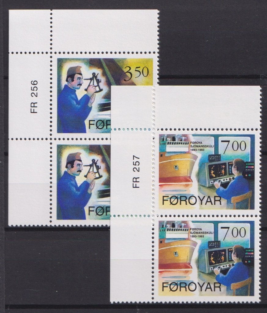 Faeröer 1993 Scheepsnavigatie communicatie in paar Hoekstuk, Verzenden, Postfris, Overige thema's
