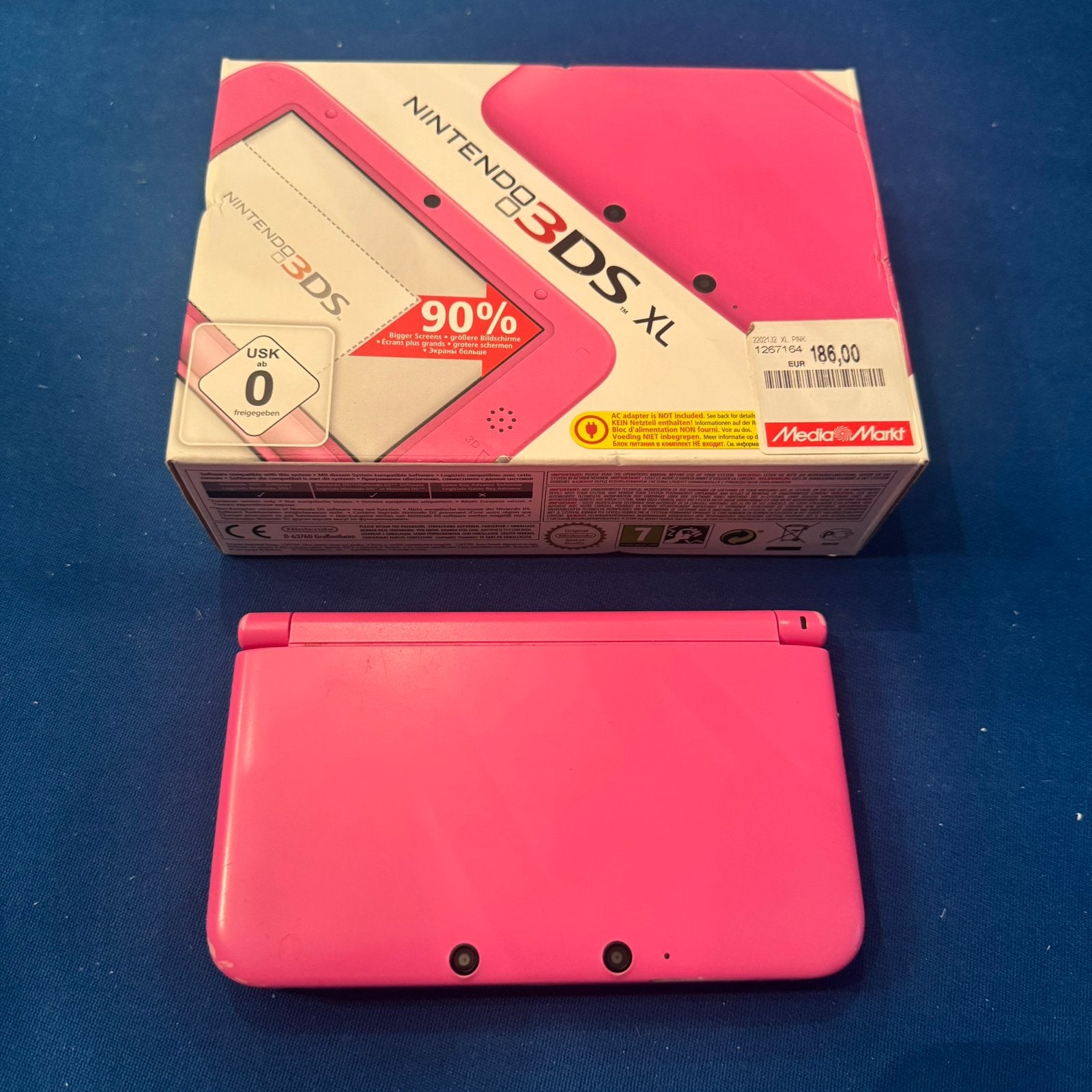 Nintendo 3DS XL Roze 64 GB met Doos, Stylus, Oplader, Ophalen of Verzenden, Zo goed als nieuw, Roze, 3DS XL