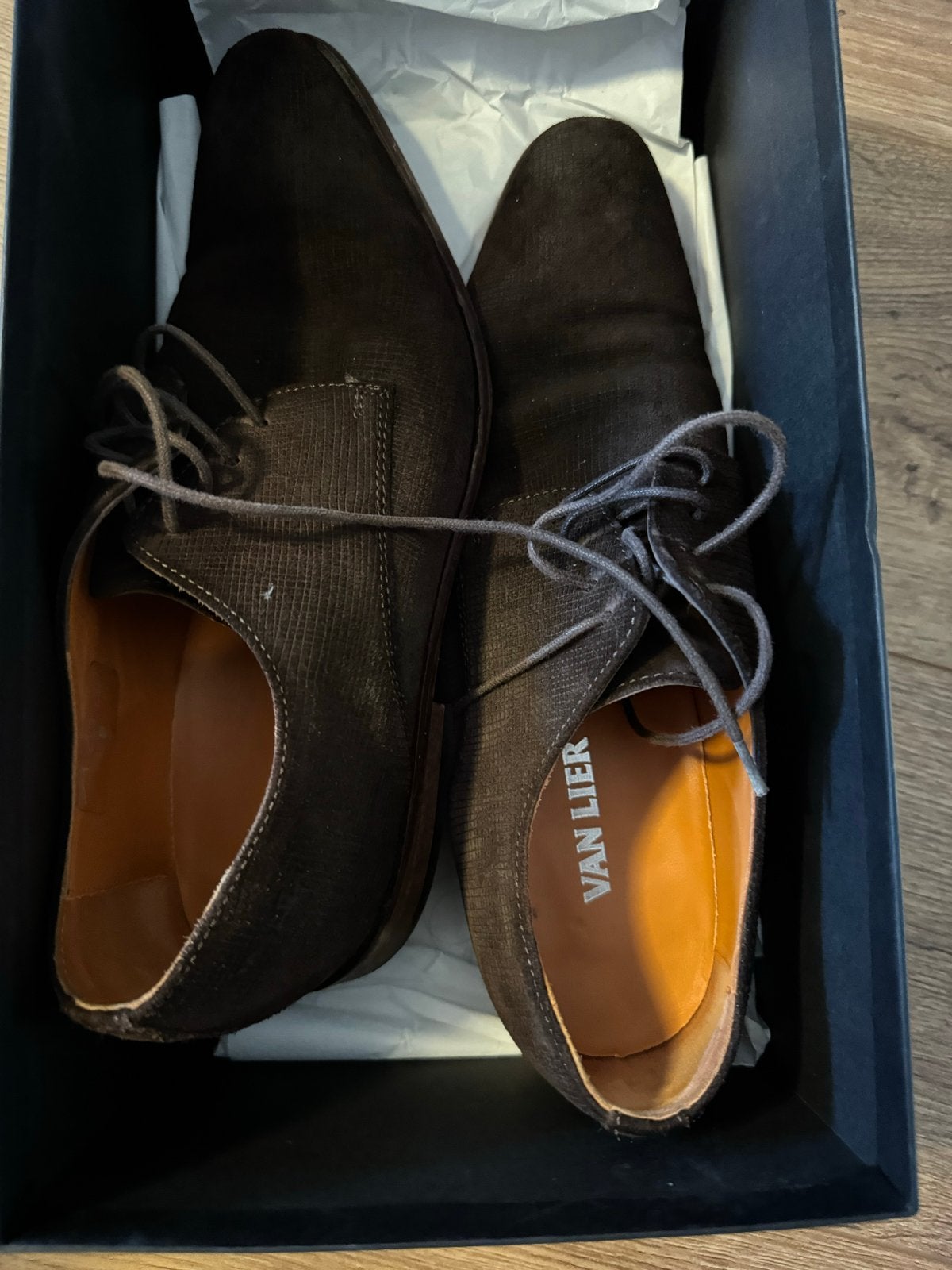Van Lier suède schoenen maat 9, Kleding | Heren, Ophalen of Verzenden, Gedragen, Bruin, Veterschoenen