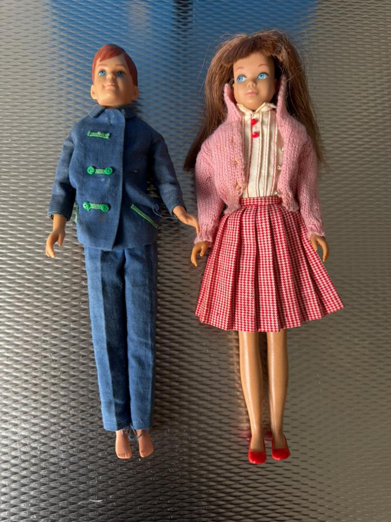 Mattel Skippers meisje en jongen plus koffer, Antiek en Kunst, Ophalen