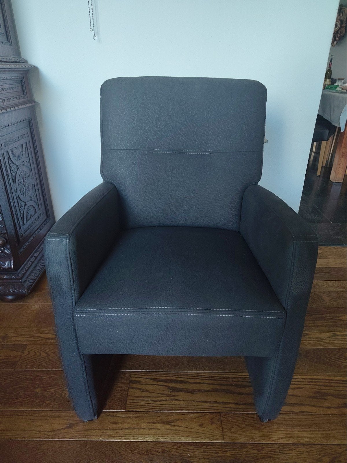 2x Stoel met wieltjes - Goede staat, Huis en Inrichting, Stoelen, Ophalen, Gebruikt, Twee, Zwart