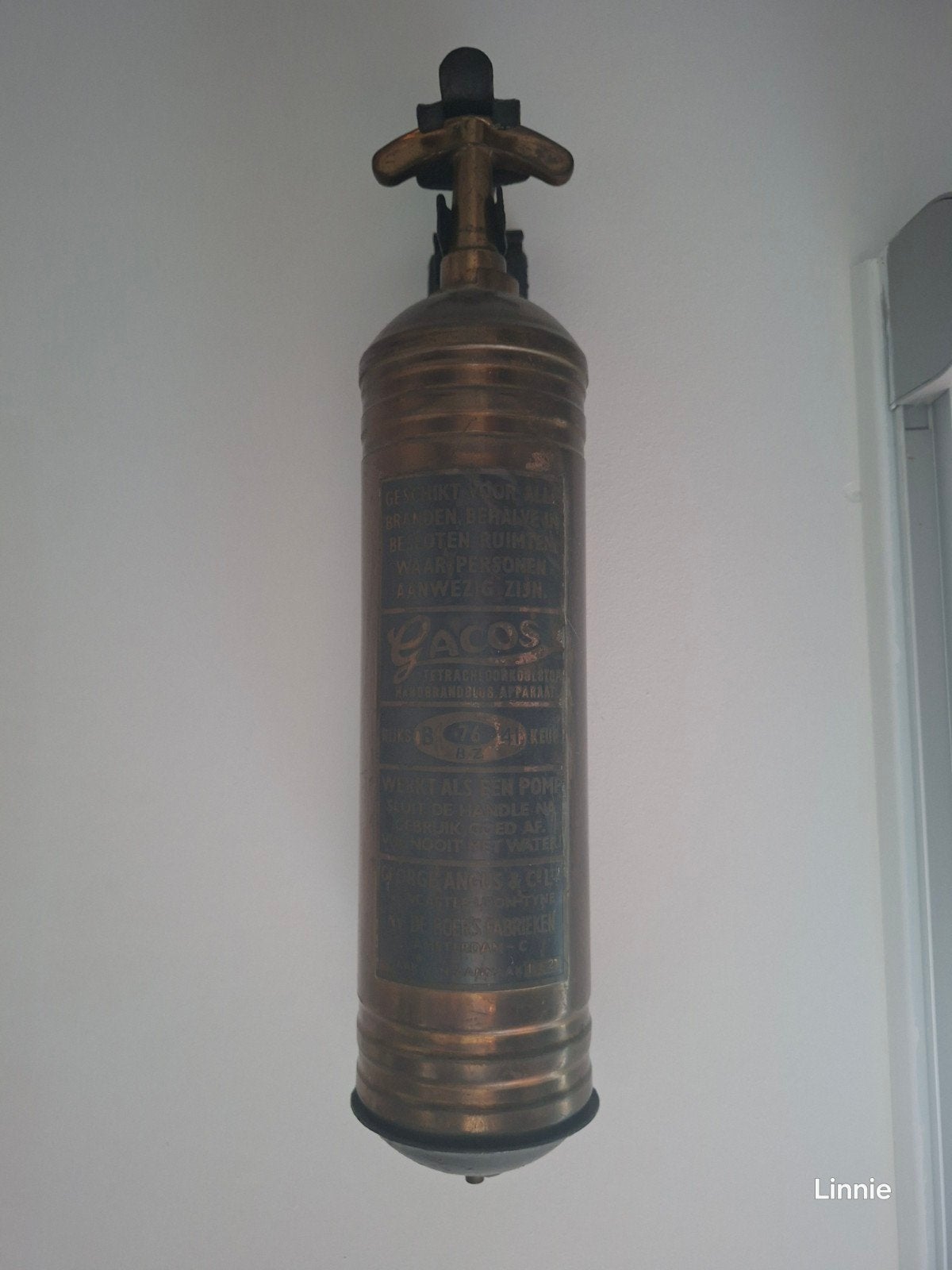Antieke Gacos brandblusser - decoratief item, Ophalen of Verzenden