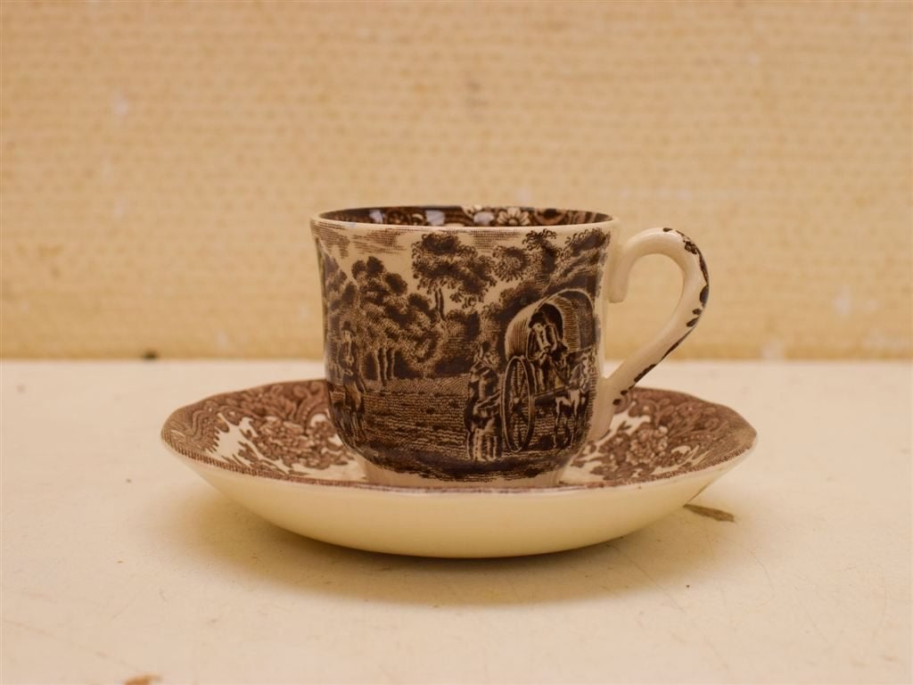 Royal Worcester porseleinen kop en schotel 51822, Gebruikt, Ophalen of Verzenden, Bord(en), Overige stijlen