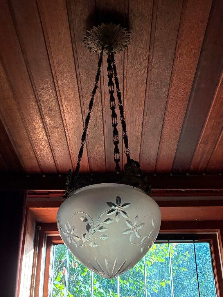Antieke Art Nouveau Jugendstil hanglamp lamp, Antiek en Kunst, Ophalen